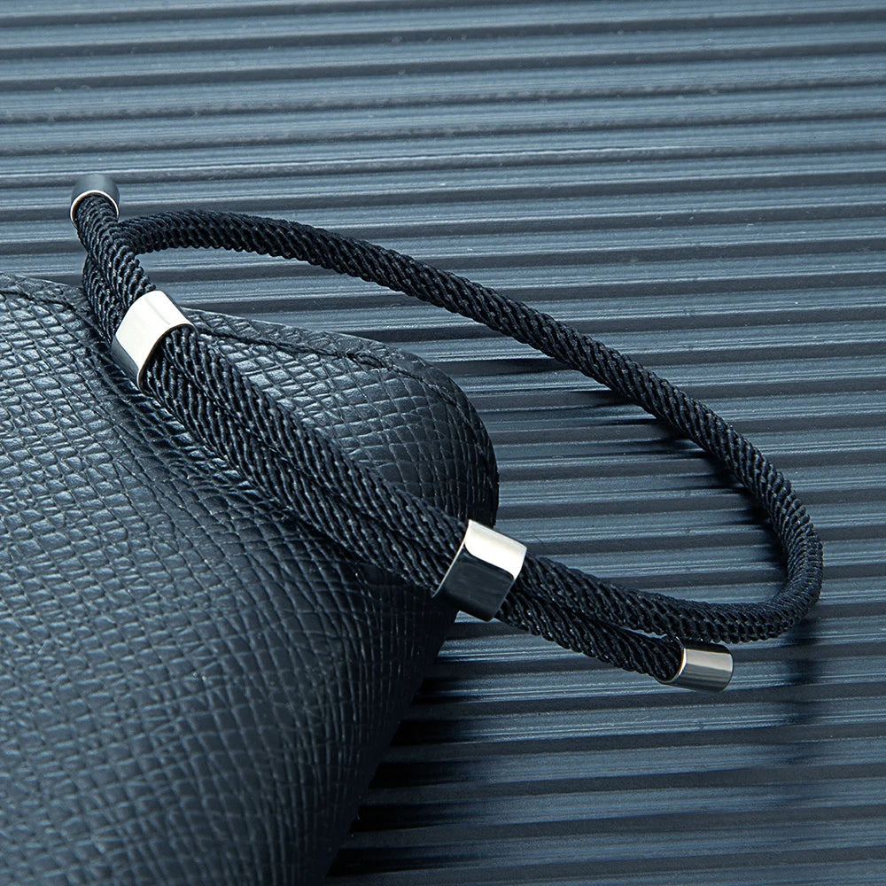 MKENDN Simple Style Men Women Bracelet 3mm Durable Marine Rope With Polished Steel Closure Jewelry Summer Beach Gifts
