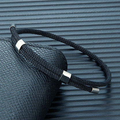 MKENDN Simple Style Men Women Bracelet 3mm Durable Marine Rope With Polished Steel Closure Jewelry Summer Beach Gifts