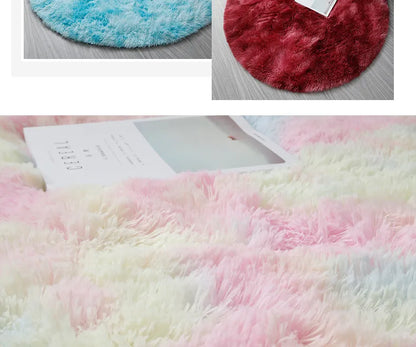 Plush Round Rug - Soft Fluffy White Carpet | Living Room & Bedroom Decor