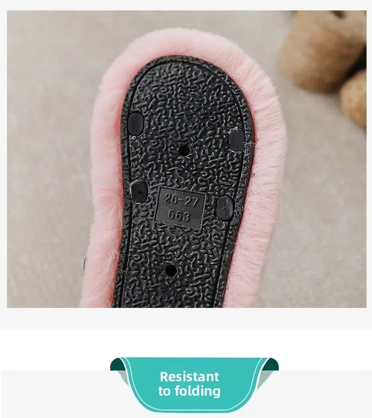 Children's Cotton Slippers - Kids Winter Slippers | Non Slip Flat Shoes For Boys & Girls
