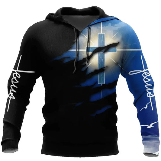 Christian Jesus Mens Hoodie 3D Print Harajuku Clothes Fashion Hooded Sweatshirt Casual Pullover Streetwear New Oversized Jacket