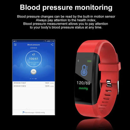 HD Color Screen 115plus Smart Band Heart Rate Health Watch Waterproof Sports Bracelet