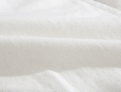 New Men's Jean Jacket Slim Fit Cotton Denim Jacket Red White Black Ripped Hole Jean Coats Men Outerwear Plus Size Streetwear