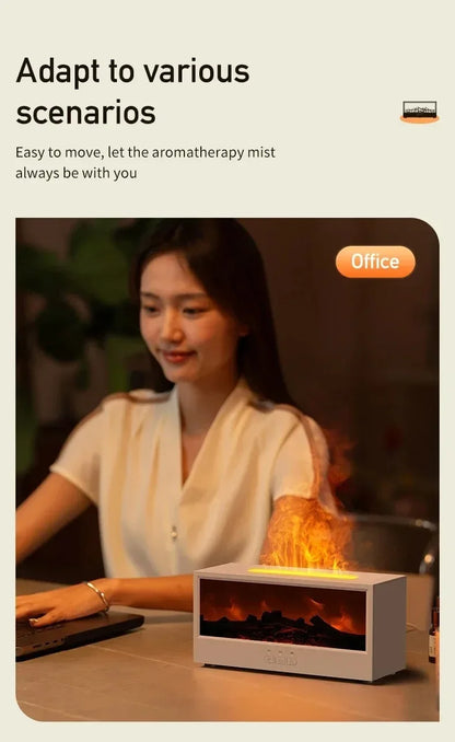 3D Flame Aromatherapy Diffuser - Essential Oil Humidifier with Color Lighting  Remote Control