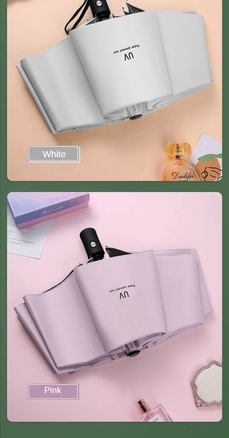 1pc Mini Folding Automatic Umbrella Portable Windproof Light Children Parasol Umbrella Anti UV Rain Sun Umbrella