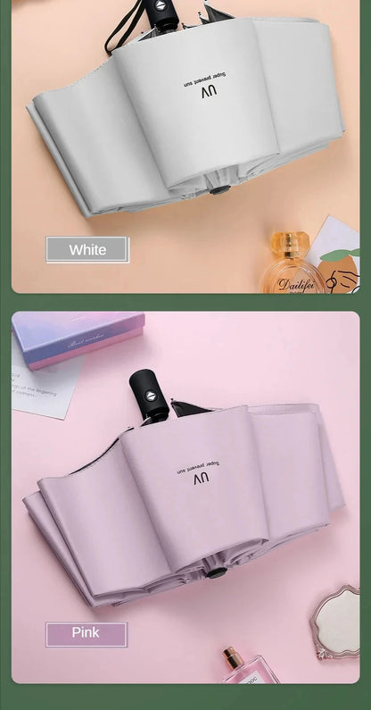 1pc Mini Folding Automatic Umbrella Portable Windproof Light Children Parasol Umbrella Anti UV Rain Sun Umbrella