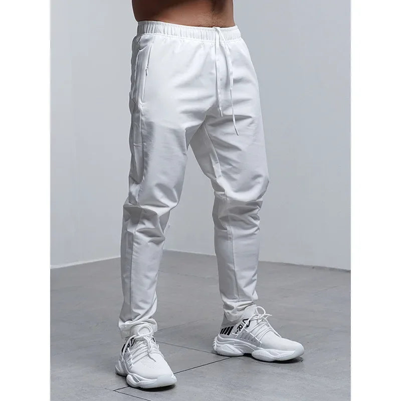 Men's Running Pants - Breathable Waterproof Sweatpants With Elastic Waist & Zip Pocket