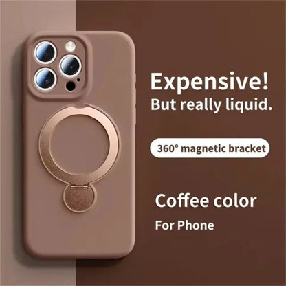 Original Liquid Matte Magnetic Stand Phone Case for iPhone 17 16 14 15 Pro Max For Magsafe Wireless Charge Shockproof Back Cover