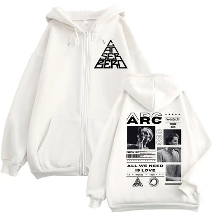 Canserbero All We Need Is Love Muerte Vida Merch Zipper Hoodie Men's Fashion Hip Hop Zip Up Sweatshirts Casual Fleece Pullovers