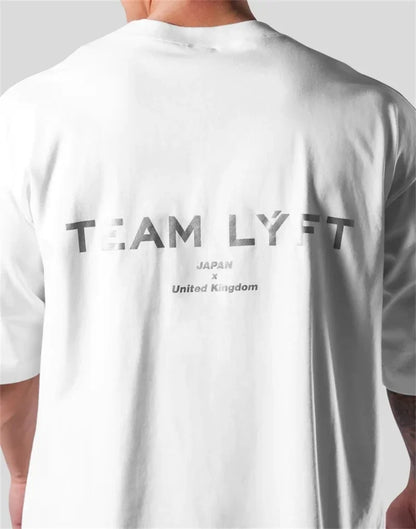 TEAM LYFT Silver Letter Logo Print Comfortable Cotton Men GYM T-Shirt O-Neck Short Sleeve T Shirt M-3XL Man T-shirts Tops Tees