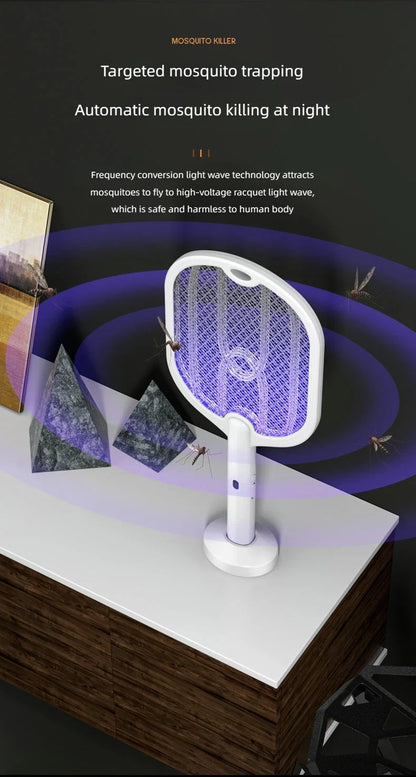 Upgraded 3000V Mosquito Swatter with TYPE-C Charging, 3 in 1 Electric Mosquito Swatter, Mosquito Killer Lamp