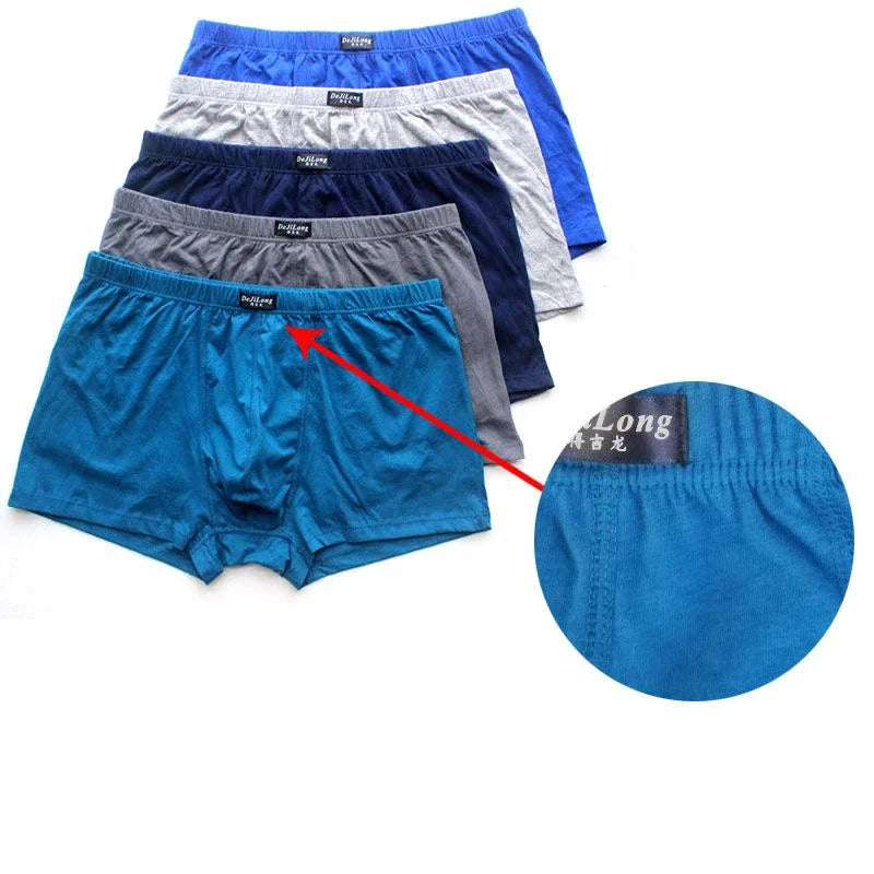 5 Pack 100% Cotton Boxer Briefs for Men 6XL Big & Tall Breathable Underwear with Anti-Ride Up Soft Printed Boxers Shorts