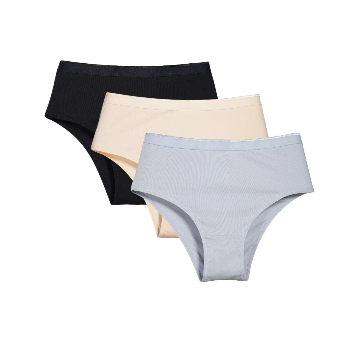 3Pcs/Set Women Cotton Panties High Waist Underwear Female Underpants Solid Color Soft Stretch Briefs Comfort Sexy Lingerie S-L