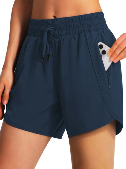 New women's casual sportswear sports running shorts quick-drying lightweight fitness shorts with zipper sports shorts