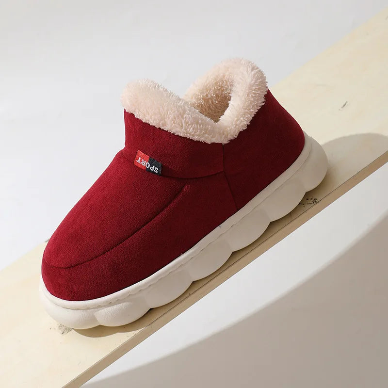 Mens Plush Indoor Slippers - Soft Fluffy Cotton House Shoes - ZOOMNSTORE
