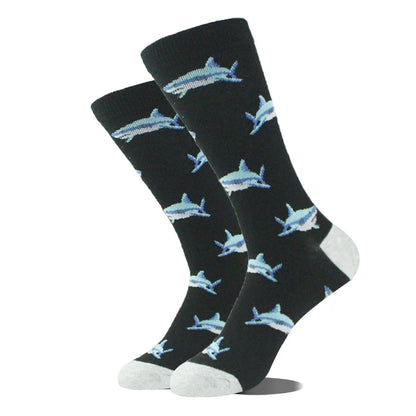 Funny Alien Shark Cotton Socks - Unisex Novelty Crew Socks