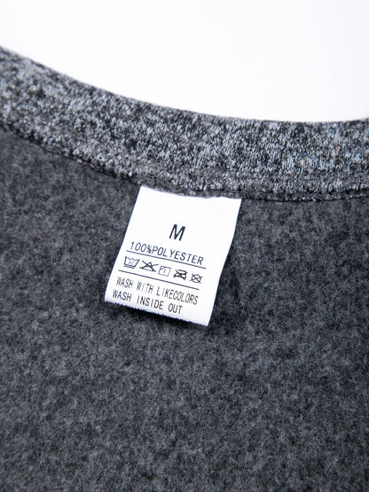 Men's  Autumn Long Sleeve Knit Pullover Solid Color Crewneck Warm Sweater Men Casual Loose Sweatshirt Street Sportswear