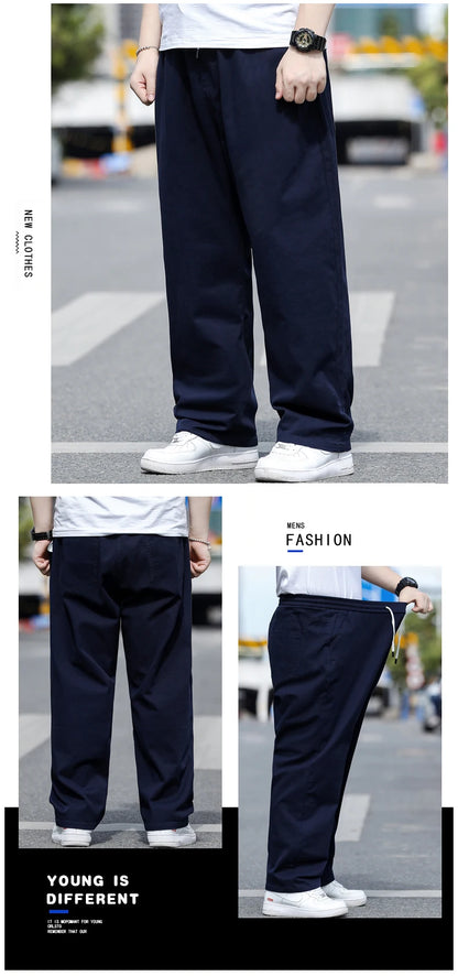 Large Size Men's Casual Pants XL-8XL Plus Size Straight Loose Fit Trousers Elastic Waist Oversized Cotton SweatPants Outdoor