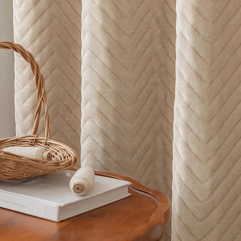 Light Blocking Curtain - Thermal Blackout Curtains for Bay Windows | Heavy Cotton, Double Layer