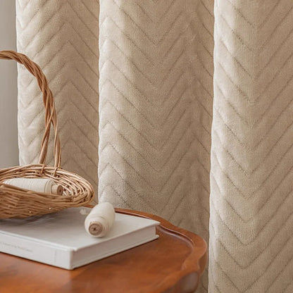 Light Blocking Curtain - Thermal Blackout Curtains for Bay Windows | Heavy Cotton, Double Layer