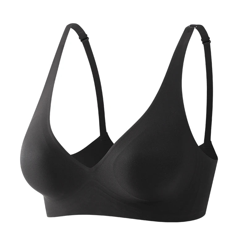 Wireless Push Up Bra - Seamless Jelly Bra With Wire Free Support & Adjustable Straps