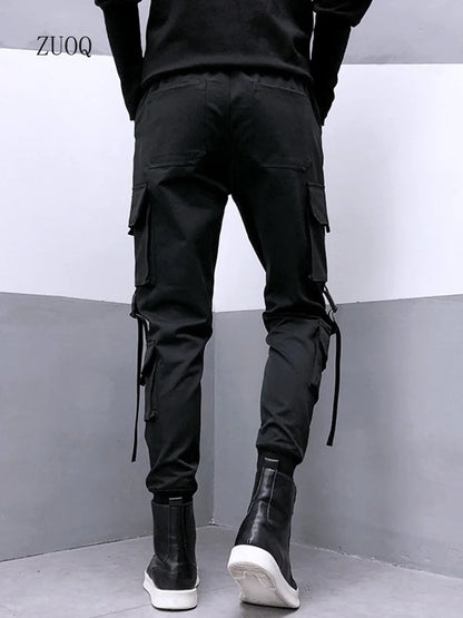 New 2025 Black Cargo Pants Men Summer Hip Hop Streetwear Harajuku Pockets Harem Trousers Joggers Pant Man and Women