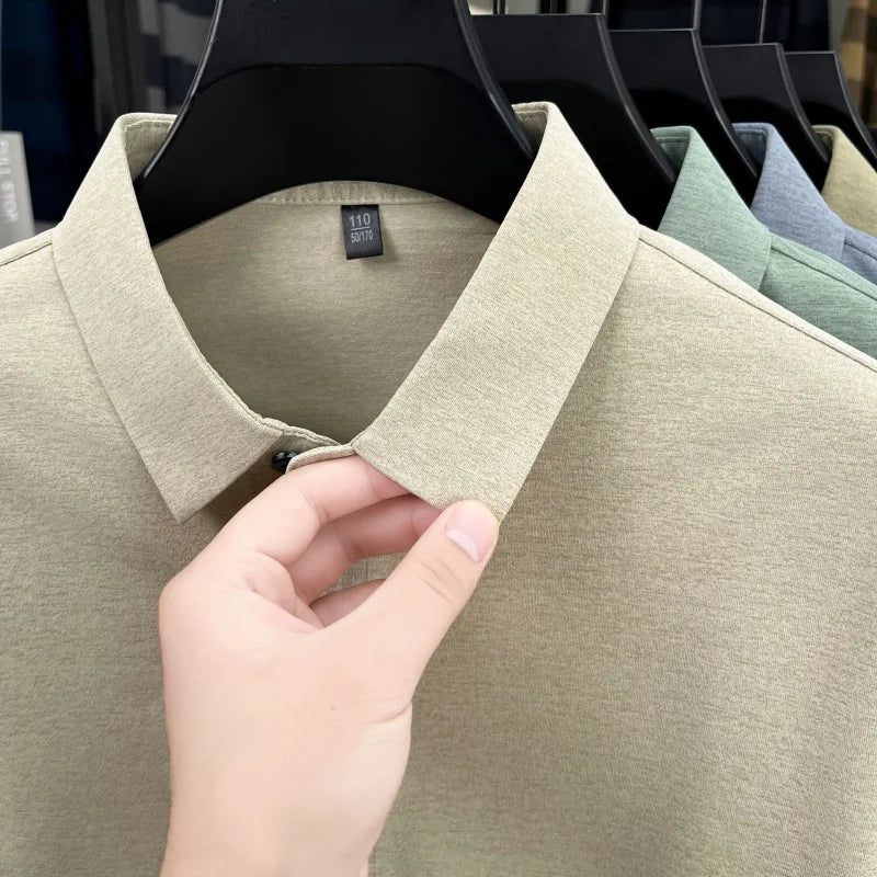 High-End Man Long-Sleeved Shirt Lapel Single-Breasted Bear Embroidery Spring New Shirt Fashion Versatile Leisure Men's Clothing