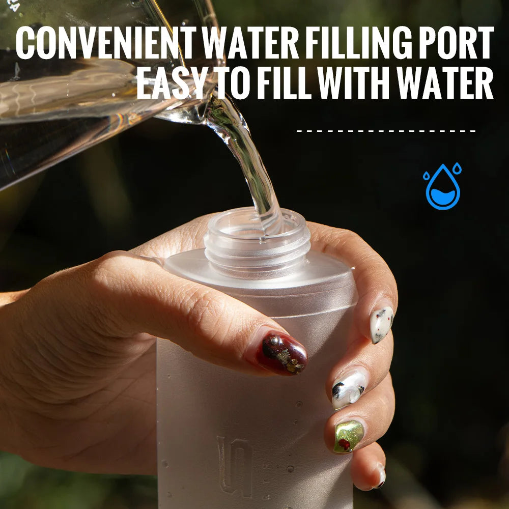 WRELS Soft Water Bottle Collapsible Soft Flask TPU Running Water Bottle Foldable Water Bag BPA-Free Sports Soft Water Flask
