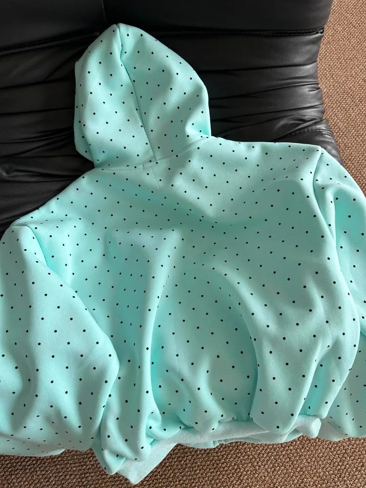 American Style Polka Dot Star Sweatshirts New Spring Fashion Letter Print Hooded Women Y2k Sweet Loose Casual Jacket 2026 New