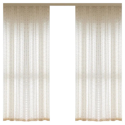 Linen Transparent Curtain – Vintage Rainbow Jelly Bean Design | Easy Hang Bay Window Panel