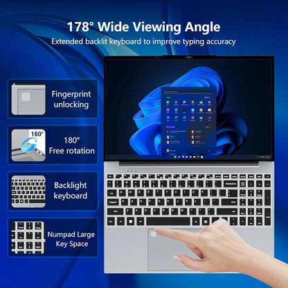 2026 Brand New Intel I9-10980HK 15.6 Inch Backlit Fingerprint Unlock Laptop Windows 11 Office Study NoteBook Gaming Computer PC