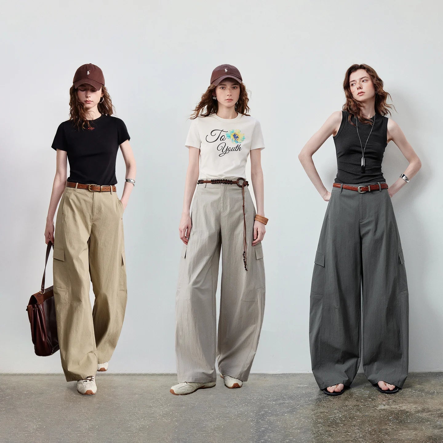 TOYOUTH Women's High Waist Wide Leg Banana Pants 2026 Summer New Multi Pocket Casual Trousers, Breathable Linen Blend