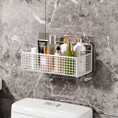 Multifunctional Bathroom Organiser - Wall Mount Toiletries Storage Rack