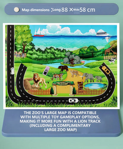 KBDFA Lion Theme Car Track For Children Diecasts Holiday Gifts Birthday Hot Wheels Kids Educational Race Toys Racing Rail Cars