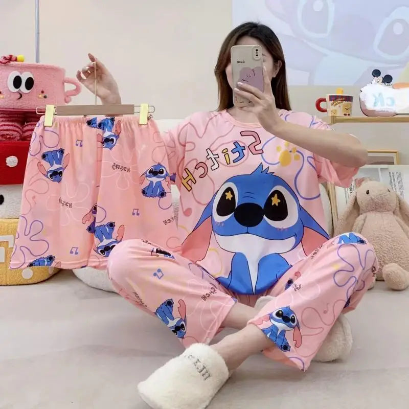 Women's New Three Piece Pajama Home Outfit Sweet Pajama Cartoon Casual Women's Fashionable and Comfortable Home Outfit Pajamaset