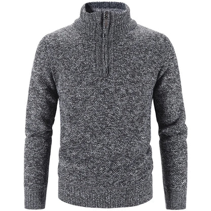 New Pullovers Autumn Winter Knit Sweater Men's Zipper Outwear Korean Casual Streetwear Turtleneck Cold Blouse Hombre Jumpers