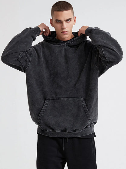 Vintage PSALM 91:11 Print Cotton Washed Hoodie Casual Hip Hop Men Women High Street Retro Hooded Sweatshirt Winter Pullover