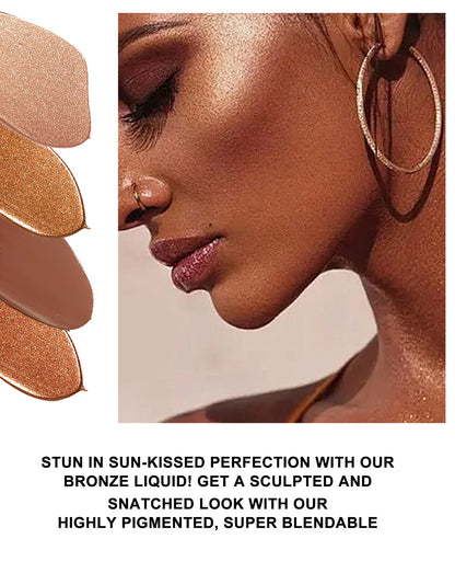 Matte Bronzer Liquid Makeup Waterproof Tanning Cream Body Oil Control Moisturizer Pearlescent Shine For Silky Skin Finish