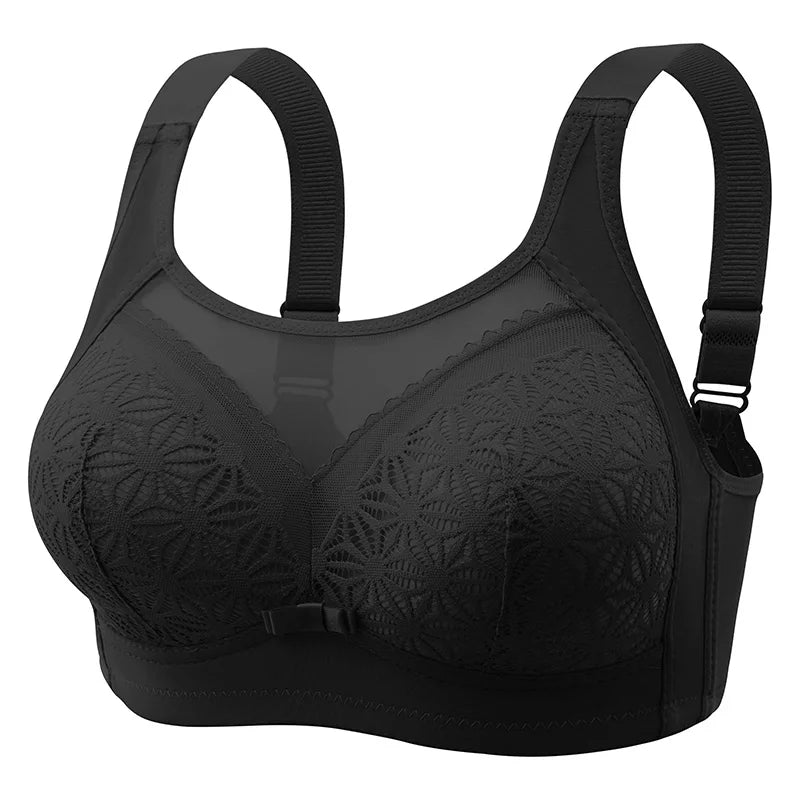 New Style Non Steel Ring Gathering Anti Sagging Thin Cup Breathable Adjustable Back Bra Anti Slip Four Breasted Underwear