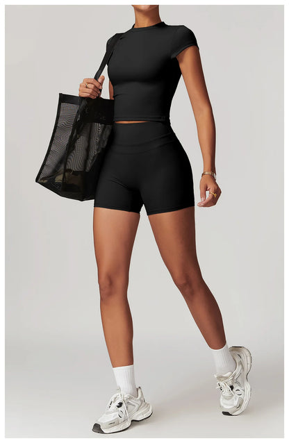Women Yoga Top - Breathable Short Sleeve Shirt | Quick Dry Gym Top, Lightweight