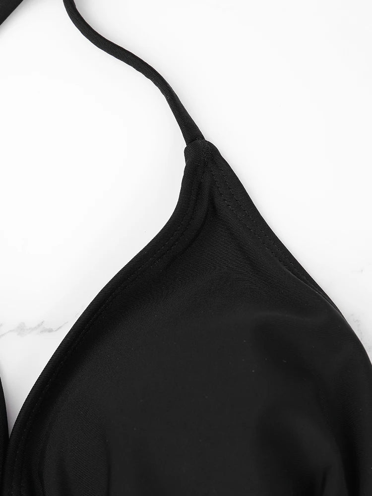 Women's Bikini Set - Lace Up Bareback Strap Two Piece Summer Beach Swimsuit