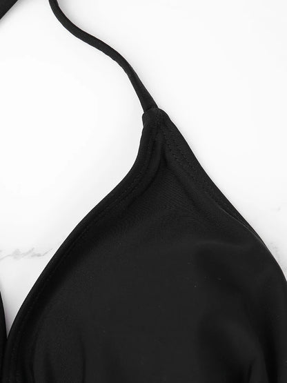 Women's Bikini Set - Lace Up Bareback Strap Two Piece Summer Beach Swimsuit
