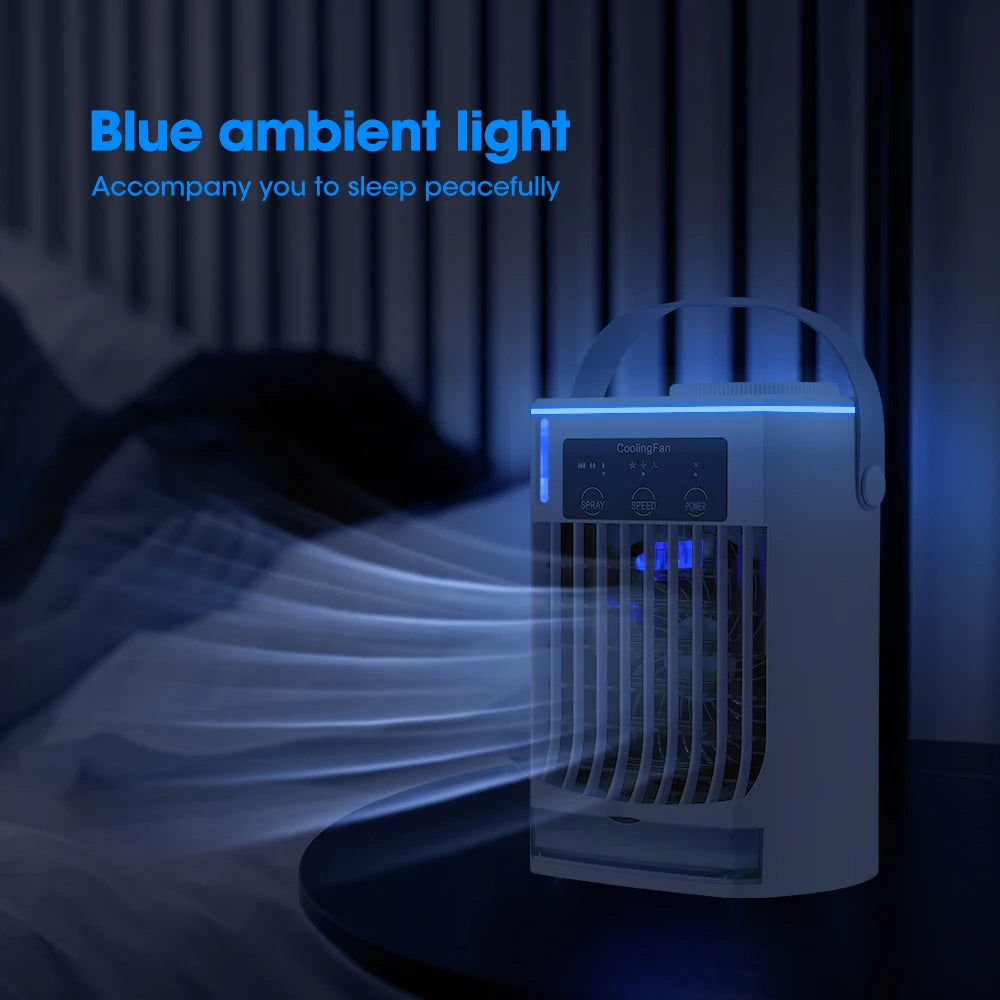 Mini Portable Air Conditioner Fan, Personal Water Cooling Air Cooler Fan, Mobile Small Conditioning Fan for Room Office Cars