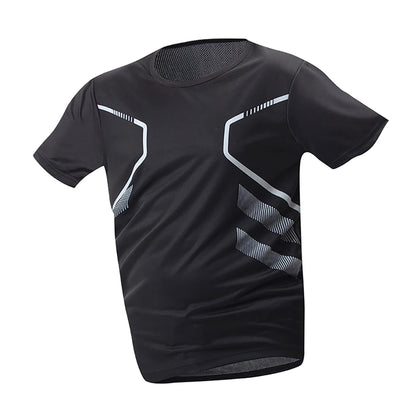 Men's Sports Fitness Top – Quick Drying Printed Tee | Plus Size Casual Shirt
