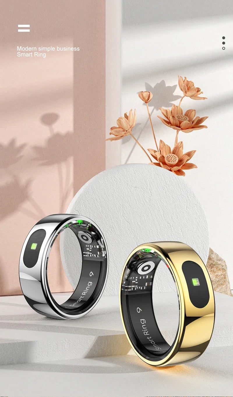 R08 Smart Ring For Men Women Touch Control Function Health Monitor IP68 5ATM Waterproof Skin Temperature Measure Smart Ring New
