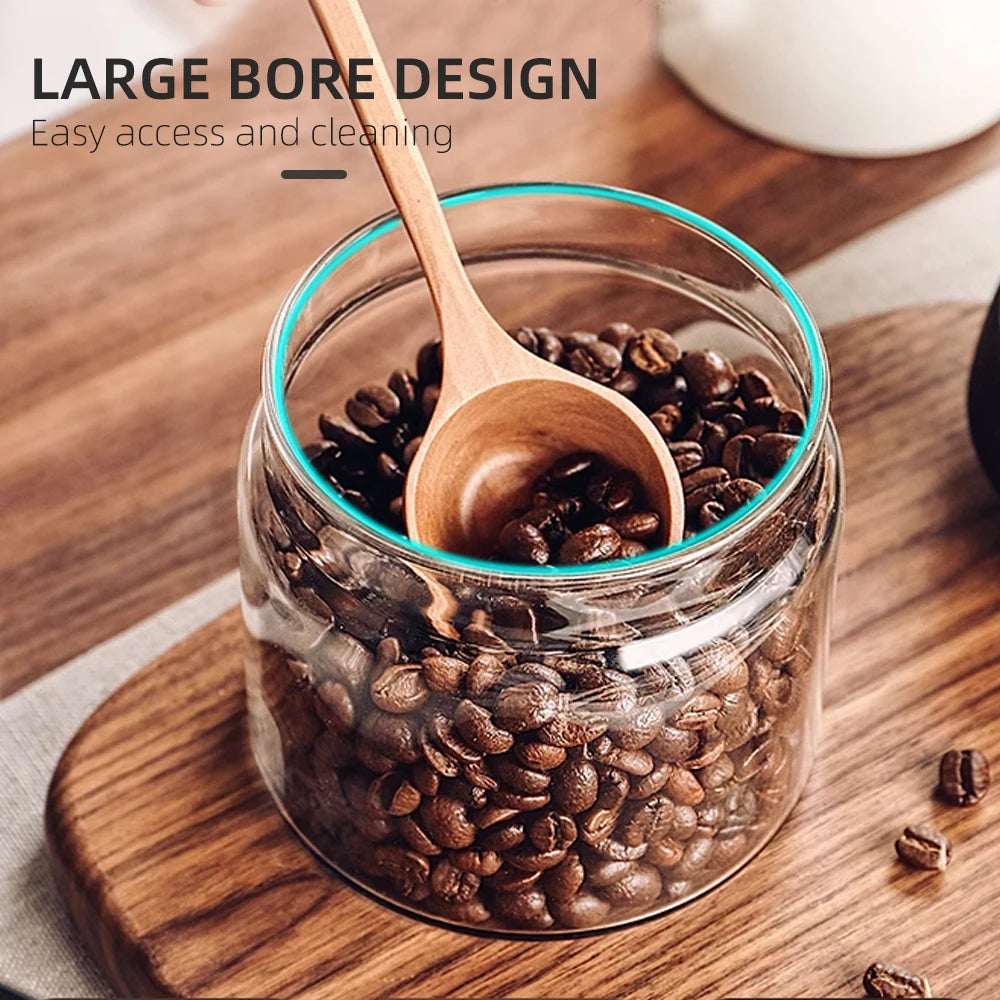 Vacuum-Sealed Glass Storage Jar – Coffee Bean, Grain & Tea Canister