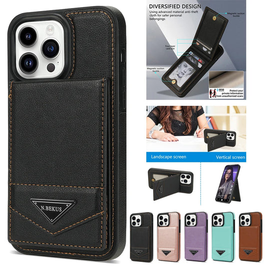 Wallet Magnetic Flip Sidestick Hardware Anti-theft Brush Leather Case For iPhone 17 Air 16e 16 Pro Max 15 Plus 14 13 12 11 XR
