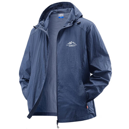 Summer Waterproof Hiking Jackets Men Fishing Cycling Hooded Gym Sports Running Coat Outdoor Sun-Protective Thin Jacket Clothing