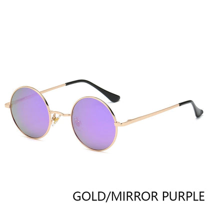 Polarized Round Sunglasses - Retro Metal Frame UV400 Protection Glasses for Driving & Fishing