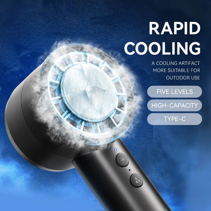 Small Fan Refrigeration Air Conditioner Portable Silent High-speed Led Display High Wind Power USB Charging Fan Handheld